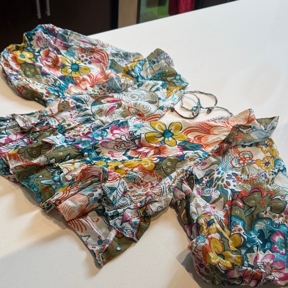 Love The Label | Anthropology| Regan Floral Peplum Blouse, Puff Sleeve, Size M - Picture 6 of 13
